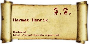 Harmat Henrik névjegykártya